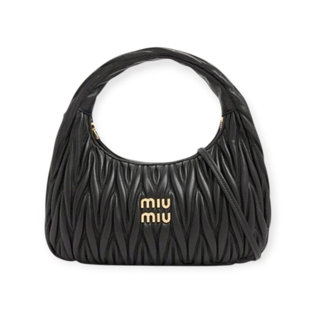 Miu Miu Wander Matelassé Nappa Leather Hobo Bag