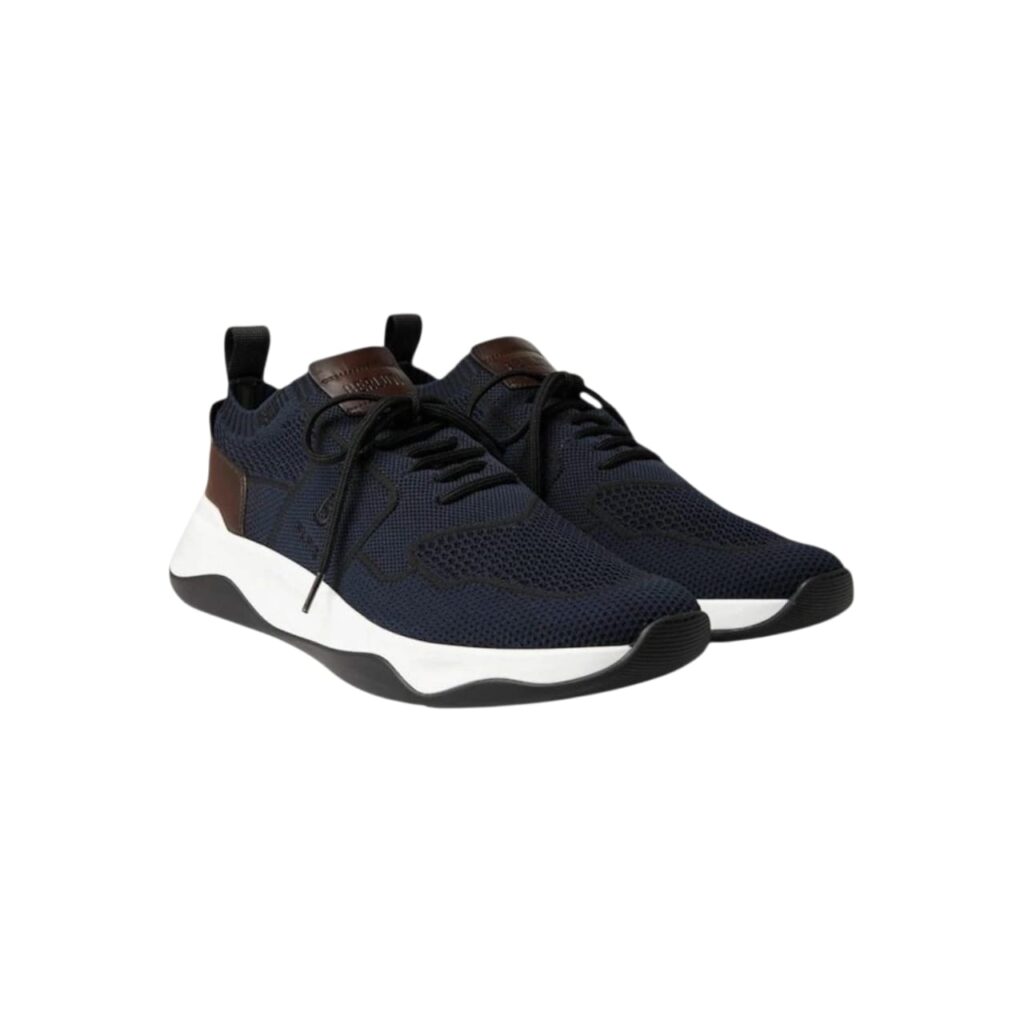 Berluti Shadow sneaker with calf leather - Navy