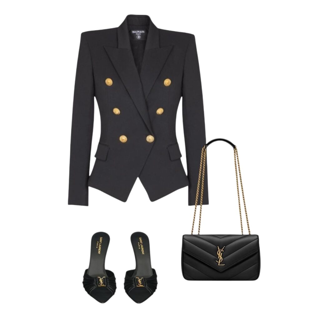 Set Women - Balmain blazer, YSL heels & YSL Bag